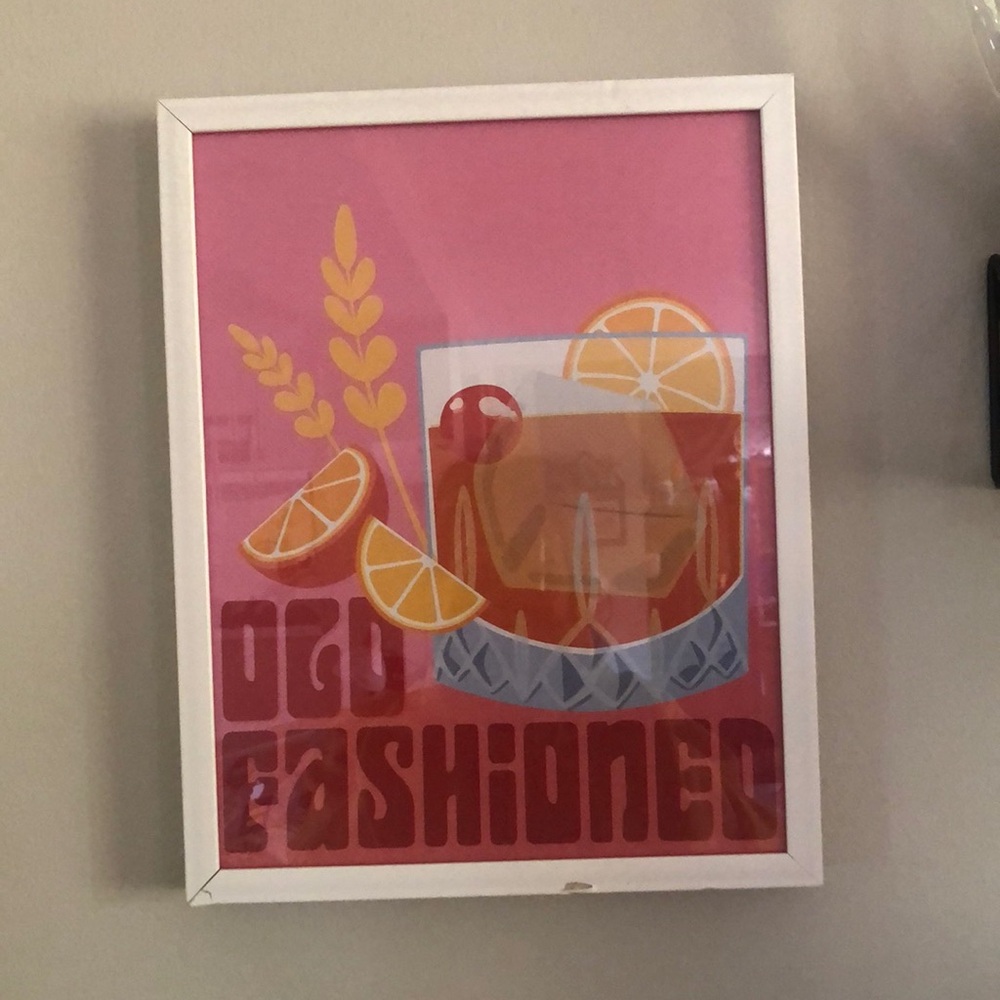 Bar cart print! Framed!